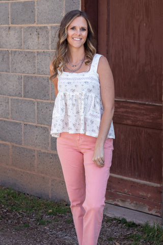 Cleo Floral Square Neck Tank