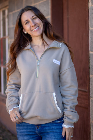Comfort Zone Halfzip - Mocha Lace