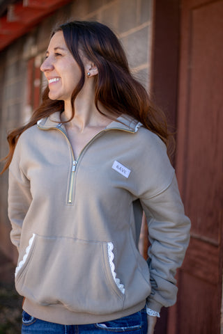 Comfort Zone Halfzip - Mocha Lace
