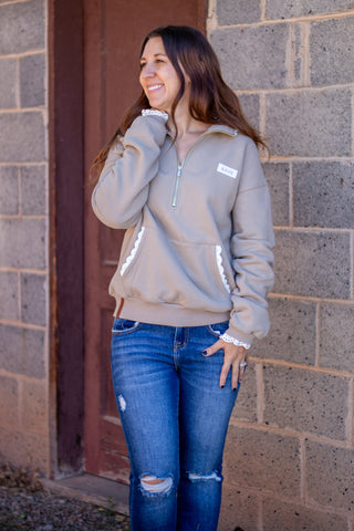 Comfort Zone Halfzip - Mocha Lace