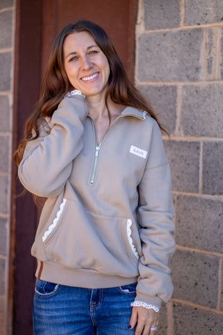 Comfort Zone Halfzip - Mocha Lace
