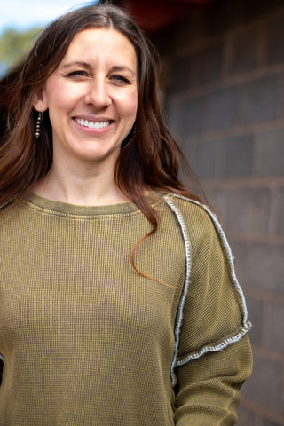 Dixie Exposed Stitch Top