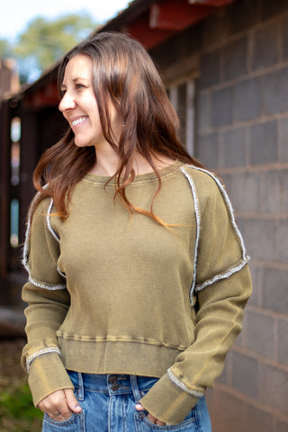 Dixie Exposed Stitch Top