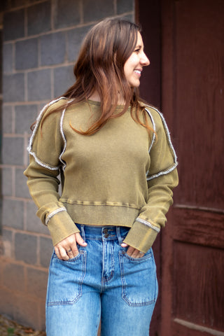 Dixie Exposed Stitch Top