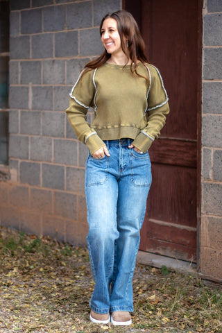 Dixie Exposed Stitch Top