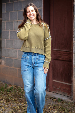 Dixie Exposed Stitch Top