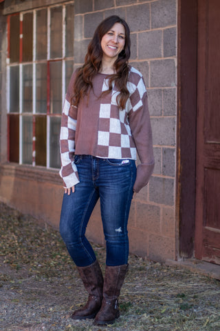 Don't Put Me In A Box Checkered Top