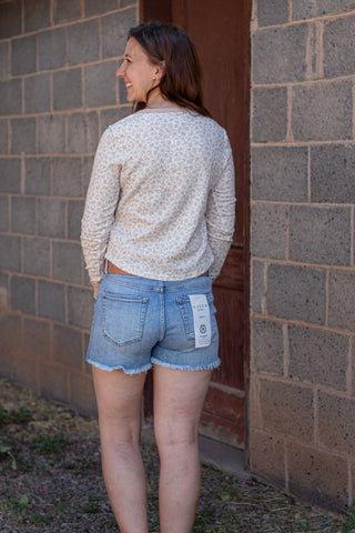 Easy Does It Floral Waffle Knit Top- Taupe/Ivory