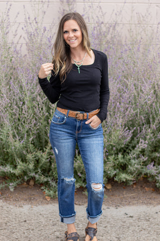 Elevated Scoop LS Tee - Black