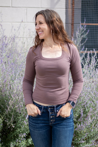 Elevated Scoop LS Tee - Brown