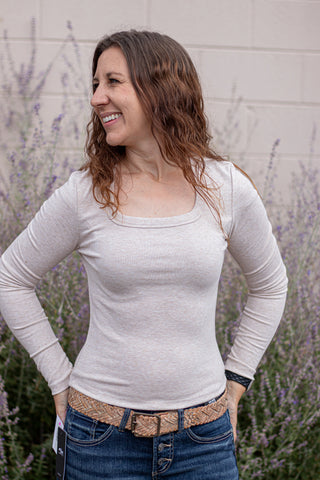 Elevated Scoop LS Tee - Oatmeal