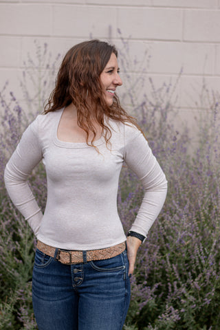 Elevated Scoop LS Tee - Oatmeal