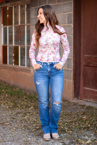 Ellie Floral Mesh Top