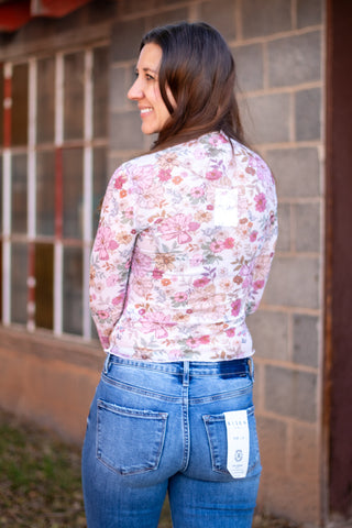 Ellie Floral Mesh Top