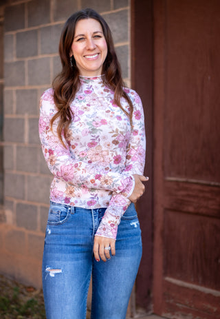 Ellie Floral Mesh Top