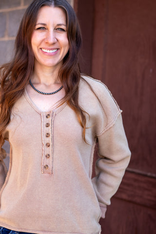 Feeling Loose Waffle Knit Top