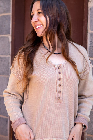 Feeling Loose Waffle Knit Top