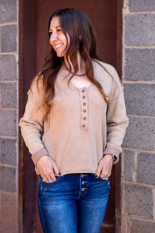 Feeling Loose Waffle Knit Top