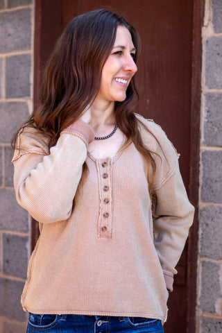 Feeling Loose Waffle Knit Top