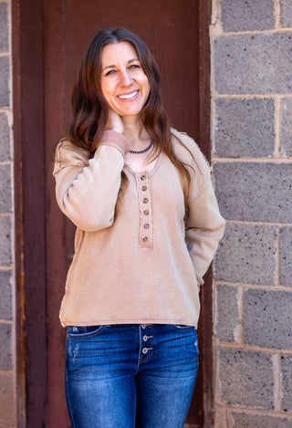 Feeling Loose Waffle Knit Top