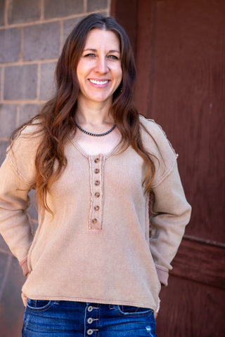 Feeling Loose Waffle Knit Top