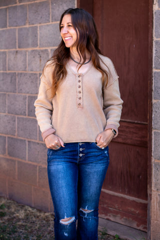 Feeling Loose Waffle Knit Top