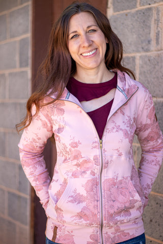 FullZip Sweatshirt- Cottage Rose