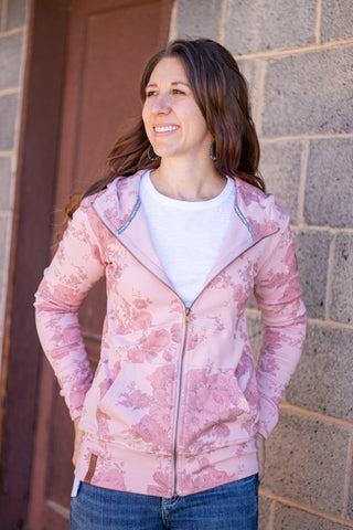 FullZip Sweatshirt- Cottage Rose