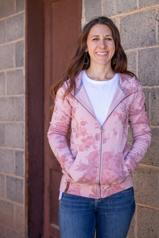 FullZip Sweatshirt- Cottage Rose