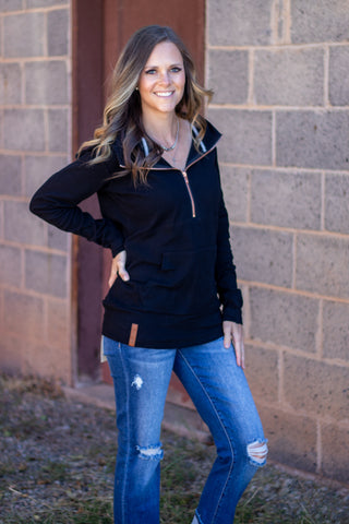 HalfZip Sweatshirt- Midnight Rose
