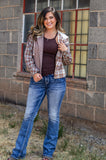Mix And Match Plaid Hooded Crop Jacket