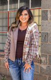 Mix And Match Plaid Hooded Crop Jacket
