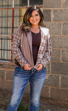 Mix And Match Plaid Hooded Crop Jacket