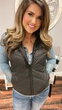 Get What You Want Puffer Vest- Black