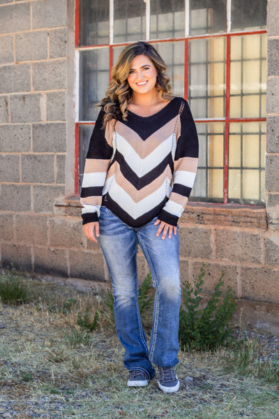 Make A Statement Chevron Sweater