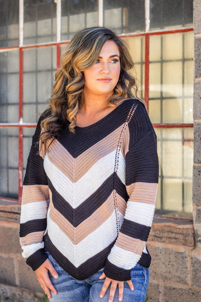 Make A Statement Chevron Sweater