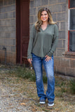 Find Our Way Knit Top- Dark Olive