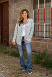 Take A Look Gray Flap Shacket
