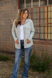 Take A Look Gray Flap Shacket