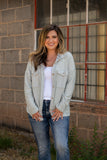 Take A Look Gray Flap Shacket