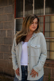Take A Look Gray Flap Shacket