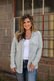 Take A Look Gray Flap Shacket