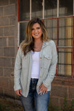 Take A Look Gray Flap Shacket