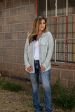 Take A Look Gray Flap Shacket