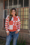Get Ready Checkered Floral Sweater