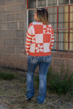 Get Ready Checkered Floral Sweater