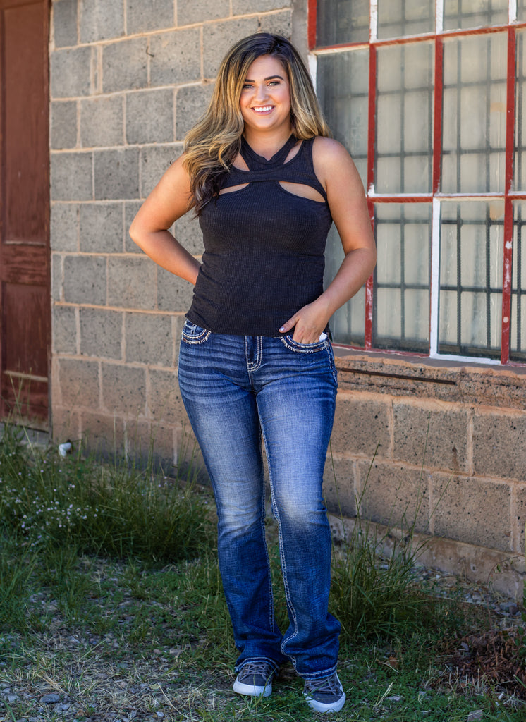 Face The Day Tank- Black