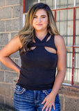 Face The Day Tank- Black