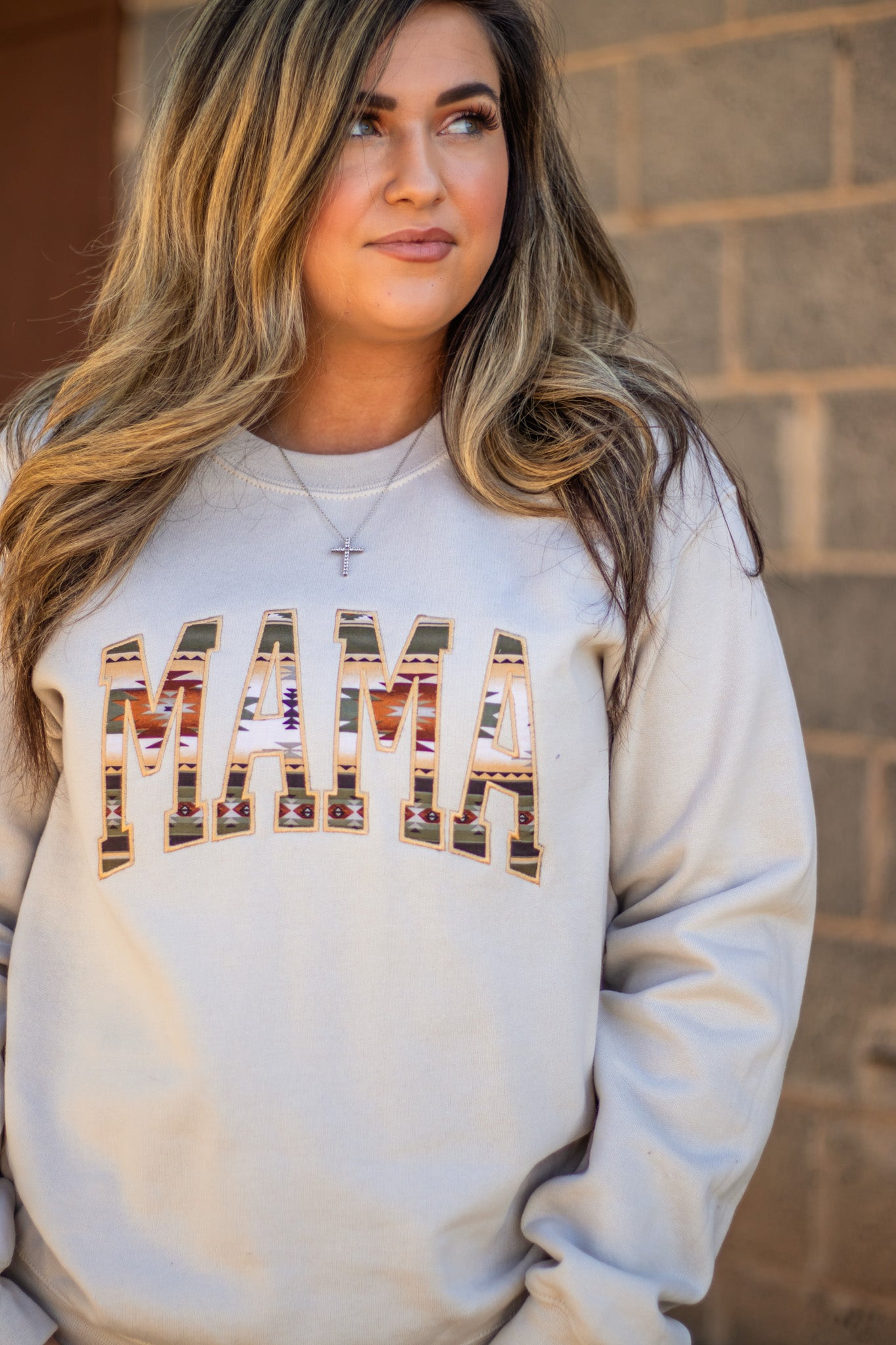 Mama Aztec Sweatshirt - Black & Olive – Triangle T Boutique