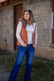 Reach Out Corduroy Vest- Ginger